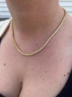 MOISSANITE Tennis Chain 14k Gold Over 925 Silver Yellow Canary Necklace 3mm 20 MOISSANITE Tennis Chain 14k Gold Over 925 Silver Yellow Canary Necklace 3mm -Harlem Bling Shop harlembling moissanite tennis chain 14k gold over 925 silver yellow canary necklace 3mm 42693.1671553256