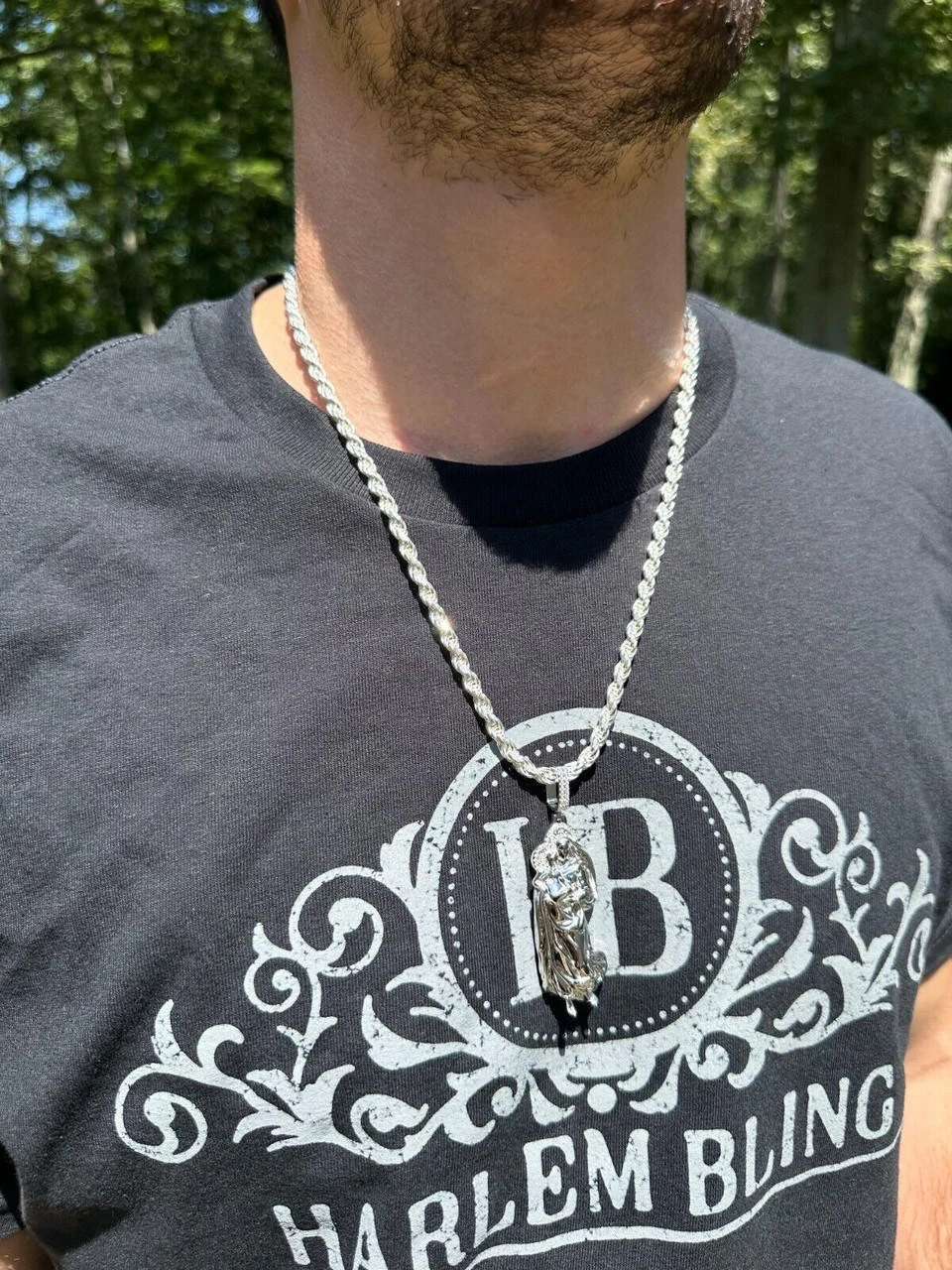 MOISSANITE Virgin Mary 3D Pendant Real 925 Silver/ Yellow Rose Gold Necklace 9 MOISSANITE Virgin Mary 3D Pendant Real 925 Silver/ Yellow Rose Gold Necklace - Image 7