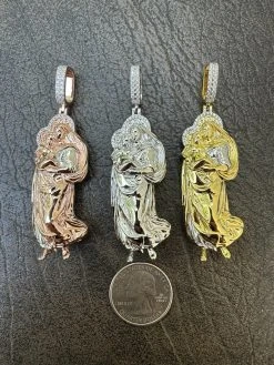 MOISSANITE Virgin Mary 3D Pendant Real 925 Silver/ Yellow Rose Gold Necklace 30 MOISSANITE Virgin Mary 3D Pendant Real 925 Silver/ Yellow Rose Gold Necklace -Harlem Bling Shop harlembling moissanite virgin mary 3d pendant real 925 silver yellow rose gold necklace 54183.1688771726