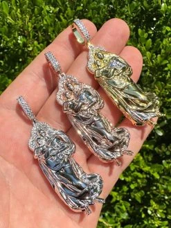 MOISSANITE Virgin Mary 3D Pendant Real 925 Silver/ Yellow Rose Gold Necklace 26 MOISSANITE Virgin Mary 3D Pendant Real 925 Silver/ Yellow Rose Gold Necklace -Harlem Bling Shop harlembling moissanite virgin mary 3d pendant real 925 silver yellow rose gold necklace 74375.1688771750