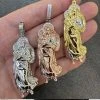 MOISSANITE Virgin Mary 3D Pendant Real 925 Silver/ Yellow Rose Gold Necklace -Harlem Bling Shop harlembling moissanite virgin mary 3d pendant real 925 silver yellow rose gold necklace 76532.1688771803