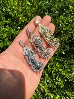 MOISSANITE Virgin Mary 3D Pendant Real 925 Silver/ Yellow Rose Gold Necklace 35 MOISSANITE Virgin Mary 3D Pendant Real 925 Silver/ Yellow Rose Gold Necklace -Harlem Bling Shop harlembling moissanite virgin mary 3d pendant real 925 silver yellow rose gold necklace 99827.1688771689