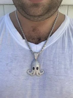 Octopus Emoji Pendant Solid 925 Sterling Silver ICY Diamond Hip Hop Piece Iced 23 Octopus Emoji Pendant Solid 925 Sterling Silver ICY Diamond Hip Hop Piece Iced -Harlem Bling Shop harlembling octopus emoji pendant solid 925 sterling silver icy diamond hip hop piece iced 23618.1664399323