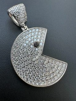 PACMAN Iced Pendant MOISSANITE Real 925 Silver / 14k Gold Hip Hop Necklace 30 PACMAN Iced Pendant MOISSANITE Real 925 Silver / 14k Gold Hip Hop Necklace -Harlem Bling Shop harlembling pacman iced pendant moissanite real 925 silver 14k gold hip hop necklace 15289.1701405029
