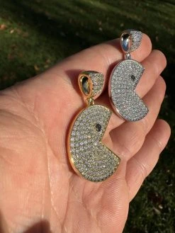 PACMAN Iced Pendant MOISSANITE Real 925 Silver / 14k Gold Hip Hop Necklace 26 PACMAN Iced Pendant MOISSANITE Real 925 Silver / 14k Gold Hip Hop Necklace -Harlem Bling Shop harlembling pacman iced pendant moissanite real 925 silver 14k gold hip hop necklace 15847.1701404993