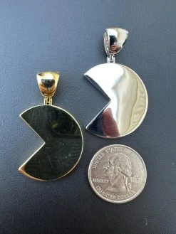 PACMAN Iced Pendant MOISSANITE Real 925 Silver / 14k Gold Hip Hop Necklace 31 PACMAN Iced Pendant MOISSANITE Real 925 Silver / 14k Gold Hip Hop Necklace -Harlem Bling Shop harlembling pacman iced pendant moissanite real 925 silver 14k gold hip hop necklace 42487.1701405032