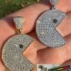PACMAN Iced Pendant MOISSANITE Real 925 Silver / 14k Gold Hip Hop Necklace 2 PACMAN Iced Pendant MOISSANITE Real 925 Silver / 14k Gold Hip Hop Necklace -Harlem Bling Shop harlembling pacman iced pendant moissanite real 925 silver 14k gold hip hop necklace 96377.1701404997