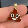 Poop Emoji Solid 925 Sterling Silver 14k Gold Plated 1" Pendant For Necklace 2 Poop Emoji Solid 925 Sterling Silver 14k Gold Plated 1" Pendant For Necklace -Harlem Bling Shop harlembling poop emoji solid 925 sterling silver 14k gold plated 1 pendant for necklace 33438.1664383563