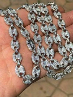 Puff Gucci Link Chain Out ICED Moissanite Pass Diamond Test 925 Silver 8mm Thick -Harlem Bling Shop harlembling puff gucci link chain out iced moissanite pass diamond test 925 silver 8mm thick 06493.1664378907