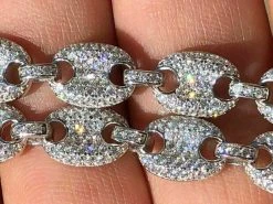 Puff Gucci Link Chain Out ICED Moissanite Pass Diamond Test 925 Silver 8mm Thick -Harlem Bling Shop harlembling puff gucci link chain out iced moissanite pass diamond test 925 silver 8mm thick 82216.1664375763