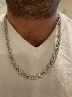 Puff Gucci Link Chain Out ICED Moissanite Pass Diamond Test 925 Silver 8mm Thick -Harlem Bling Shop harlembling puff gucci link chain out iced moissanite pass diamond test 925 silver 8mm thick 85775.1664390097