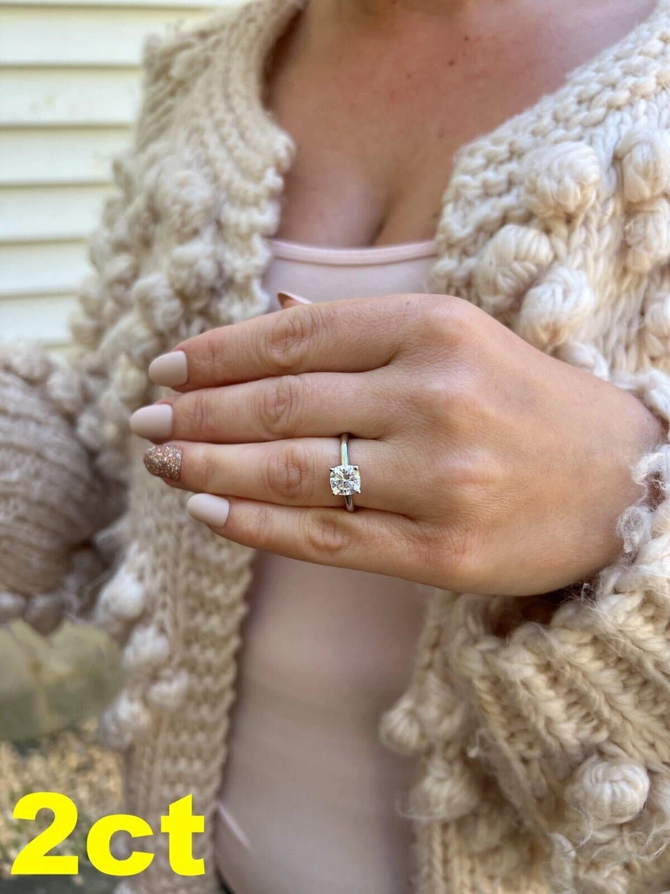 Real 1-3ct Real Moissanite Engagement Promise Ring Square Cushion Cut 925 Silver 10 Real 1-3ct Real Moissanite Engagement Promise Ring Square Cushion Cut 925 Silver - Image 8