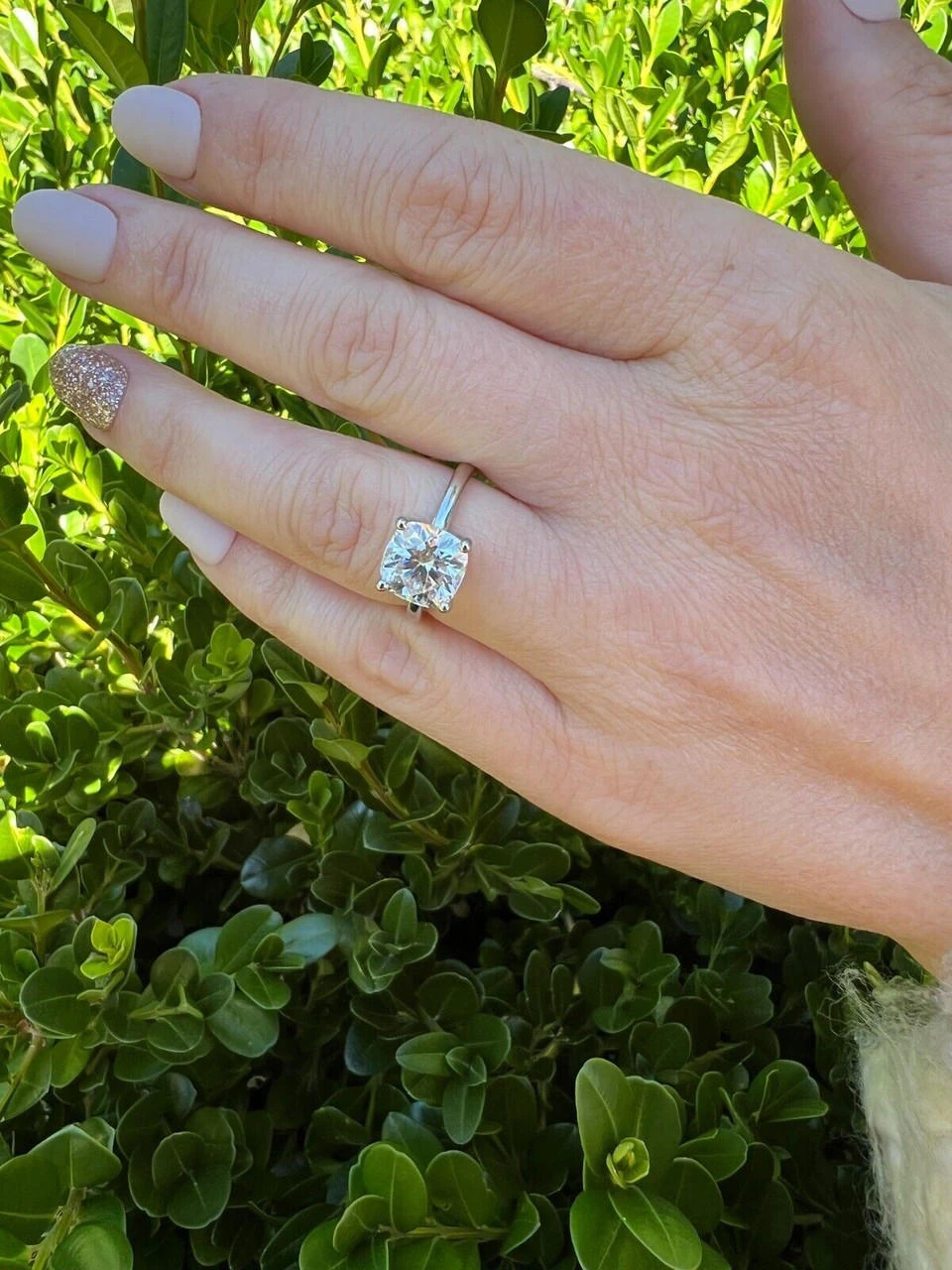 Real 1-3ct Real Moissanite Engagement Promise Ring Square Cushion Cut 925 Silver 5 Real 1-3ct Real Moissanite Engagement Promise Ring Square Cushion Cut 925 Silver - Image 3