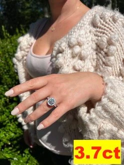 Real 1.7ct-4.7ct MOISSANITE Halo Engagement Promise Ring 925 Silver Diamond Test -Harlem Bling Shop harlembling real 1.7ct 4.7ct moissanite halo engagement promise ring 925 silver diamond test 18958.1664543945