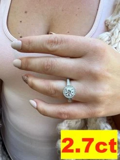 Real 1.7ct-4.7ct MOISSANITE Halo Engagement Promise Ring 925 Silver Diamond Test -Harlem Bling Shop harlembling real 1.7ct 4.7ct moissanite halo engagement promise ring 925 silver diamond test 33531.1664543906