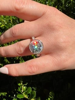 Real 1.7ct-4.7ct MOISSANITE Halo Engagement Promise Ring 925 Silver Diamond Test -Harlem Bling Shop harlembling real 1.7ct 4.7ct moissanite halo engagement promise ring 925 silver diamond test 76594.1664543962