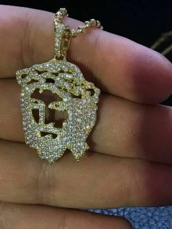 Real 14k Gold Over Sterling Silver 925 Mens Jesus Piece W. Chain Hip Hop Diamond 9 Real 14k Gold Over Sterling Silver 925 Mens Jesus Piece W. Chain Hip Hop Diamond -Harlem Bling Shop harlembling real 14k gold over sterling silver 925 mens jesus piece w chain hip hop diamond 98182.1664390139