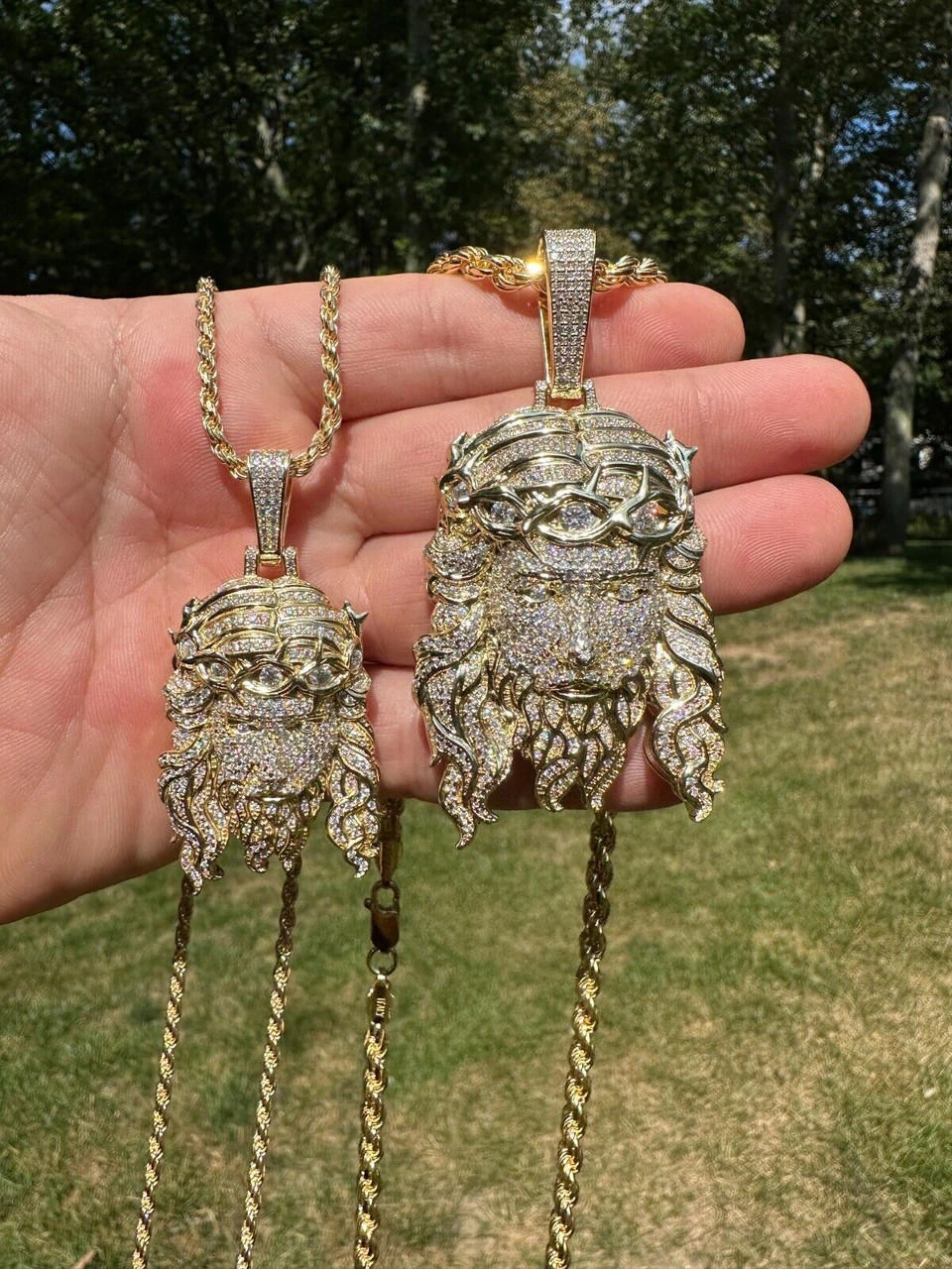 Real 14k Gold Vermeil 925 Silver Fully Iced Hip Hop Jesus Piece Pendant Necklace 19 Real 14k Gold Vermeil 925 Silver Fully Iced Hip Hop Jesus Piece Pendant Necklace - Image 17