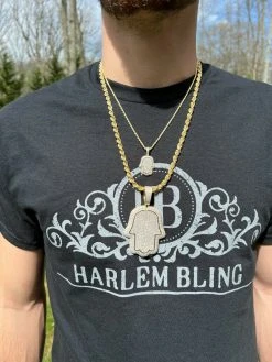 Real 14k Gold Vermeil 925 Silver God's Hand Hamsa Iced Diamond Pendant Necklace 16 Real 14k Gold Vermeil 925 Silver God's Hand Hamsa Iced Diamond Pendant Necklace -Harlem Bling Shop harlembling real 14k gold vermeil 925 silver gods hand hamsa iced diamond pendant necklace 03384.1664361577