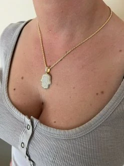 Real 14k Gold Vermeil 925 Silver God's Hand Hamsa Iced Diamond Pendant Necklace 20 Real 14k Gold Vermeil 925 Silver God's Hand Hamsa Iced Diamond Pendant Necklace -Harlem Bling Shop harlembling real 14k gold vermeil 925 silver gods hand hamsa iced diamond pendant necklace 08970.1664355852