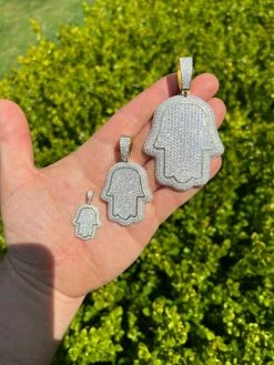 Real 14k Gold Vermeil 925 Silver God's Hand Hamsa Iced Diamond Pendant Necklace 25 Real 14k Gold Vermeil 925 Silver God's Hand Hamsa Iced Diamond Pendant Necklace -Harlem Bling Shop harlembling real 14k gold vermeil 925 silver gods hand hamsa iced diamond pendant necklace 73312.1664362830