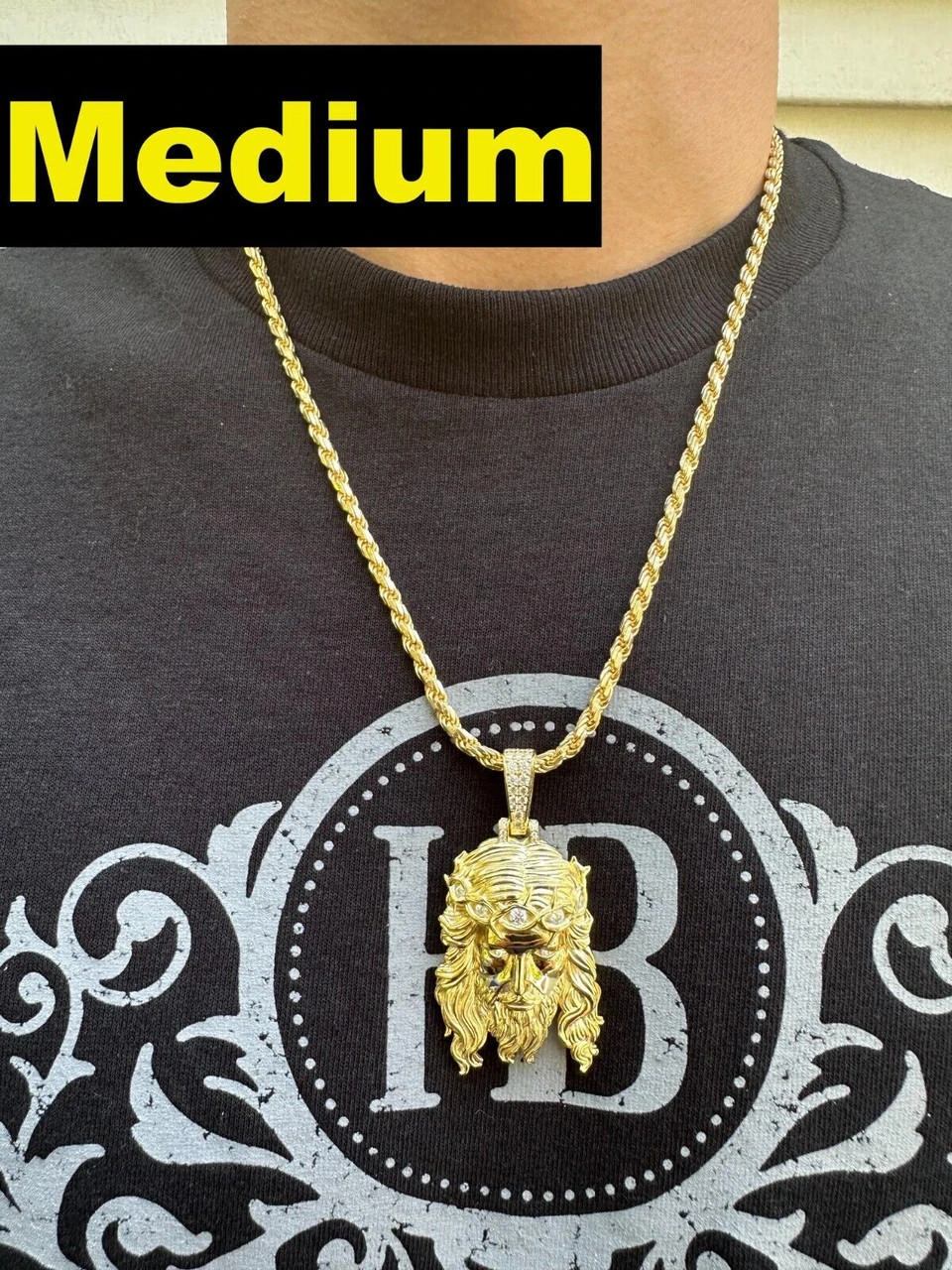 Real 14k Gold Vermeil 925 Silver MOISSANITE Jesus Piece Iced Pendant Necklace 8 Real 14k Gold Vermeil 925 Silver MOISSANITE Jesus Piece Iced Pendant Necklace - Image 6