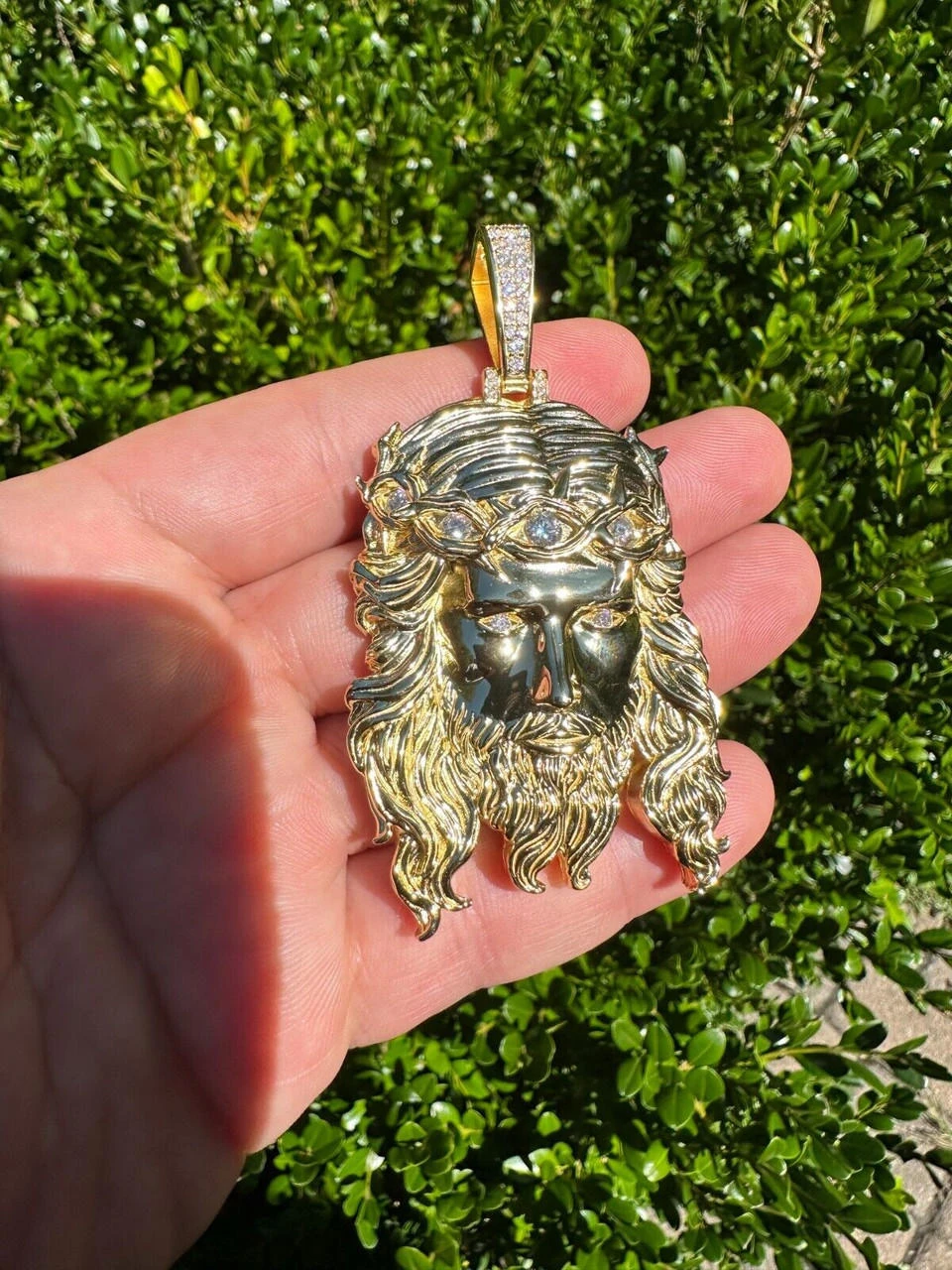 Real 14k Gold Vermeil 925 Silver MOISSANITE Jesus Piece Iced Pendant Necklace 22 Real 14k Gold Vermeil 925 Silver MOISSANITE Jesus Piece Iced Pendant Necklace - Image 20