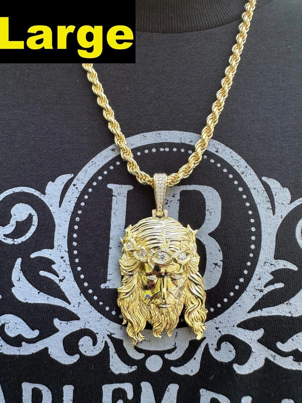 Real 14k Gold Vermeil 925 Silver MOISSANITE Jesus Piece Iced Pendant Necklace 12 Real 14k Gold Vermeil 925 Silver MOISSANITE Jesus Piece Iced Pendant Necklace - Image 10