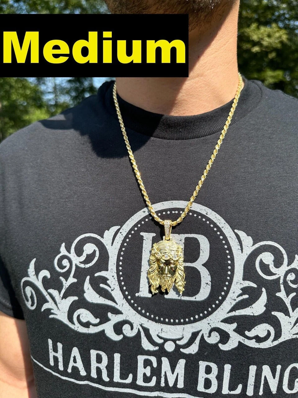 Real 14k Gold Vermeil 925 Silver MOISSANITE Jesus Piece Iced Pendant Necklace 14 Real 14k Gold Vermeil 925 Silver MOISSANITE Jesus Piece Iced Pendant Necklace - Image 12