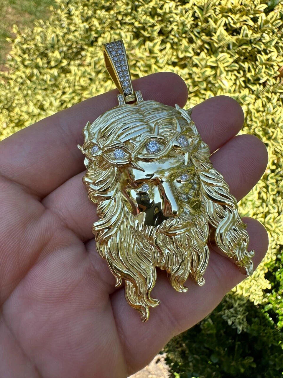 Real 14k Gold Vermeil 925 Silver MOISSANITE Jesus Piece Iced Pendant Necklace 21 Real 14k Gold Vermeil 925 Silver MOISSANITE Jesus Piece Iced Pendant Necklace - Image 19