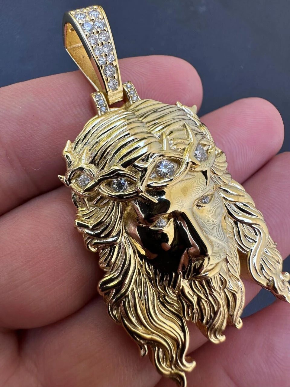 Real 14k Gold Vermeil 925 Silver MOISSANITE Jesus Piece Iced Pendant Necklace 18 Real 14k Gold Vermeil 925 Silver MOISSANITE Jesus Piece Iced Pendant Necklace - Image 16
