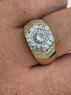 Real 14k Gold Vermeil 925 Silver Out Iced Diamond Hip Hop Solitaire Ring Men's 16 Real 14k Gold Vermeil 925 Silver Out Iced Diamond Hip Hop Solitaire Ring Men's -Harlem Bling Shop harlembling real 14k gold vermeil 925 silver out iced diamond hip hop solitaire ring mens 72105.1664388200