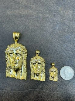 Real 14k Gold Vermeil Jesus Piece Pendant Baguette MOISSANITE Pass Diamond Test -Harlem Bling Shop harlembling real 14k gold vermeil jesus piece pendant baguette moissanite pass diamond test 36798.1664355986