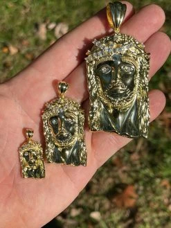 Real 14k Gold Vermeil Jesus Piece Pendant Baguette MOISSANITE Pass Diamond Test -Harlem Bling Shop harlembling real 14k gold vermeil jesus piece pendant baguette moissanite pass diamond test 51289.1664356982