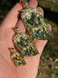 Real 14k Gold Vermeil Jesus Piece Pendant Baguette MOISSANITE Pass Diamond Test -Harlem Bling Shop harlembling real 14k gold vermeil jesus piece pendant baguette moissanite pass diamond test 52386.1664357266