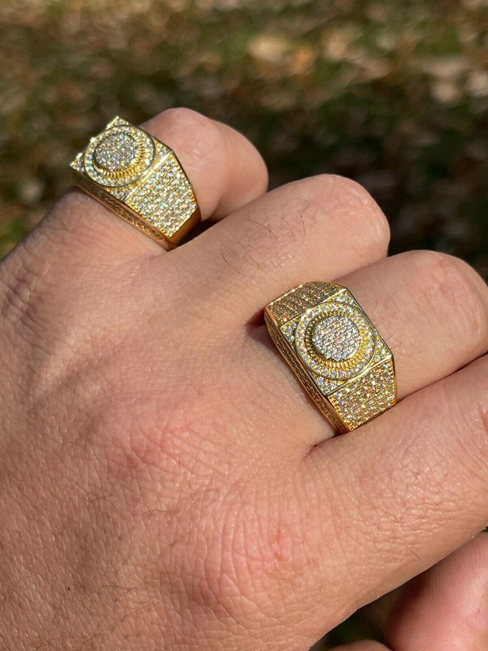 Real 14k Gold Vermeil Mens Hip Hop Iced MOISSANITE Ring - Passes Diamond Tester 6 Real 14k Gold Vermeil Mens Hip Hop Iced MOISSANITE Ring - Passes Diamond Tester - Image 4