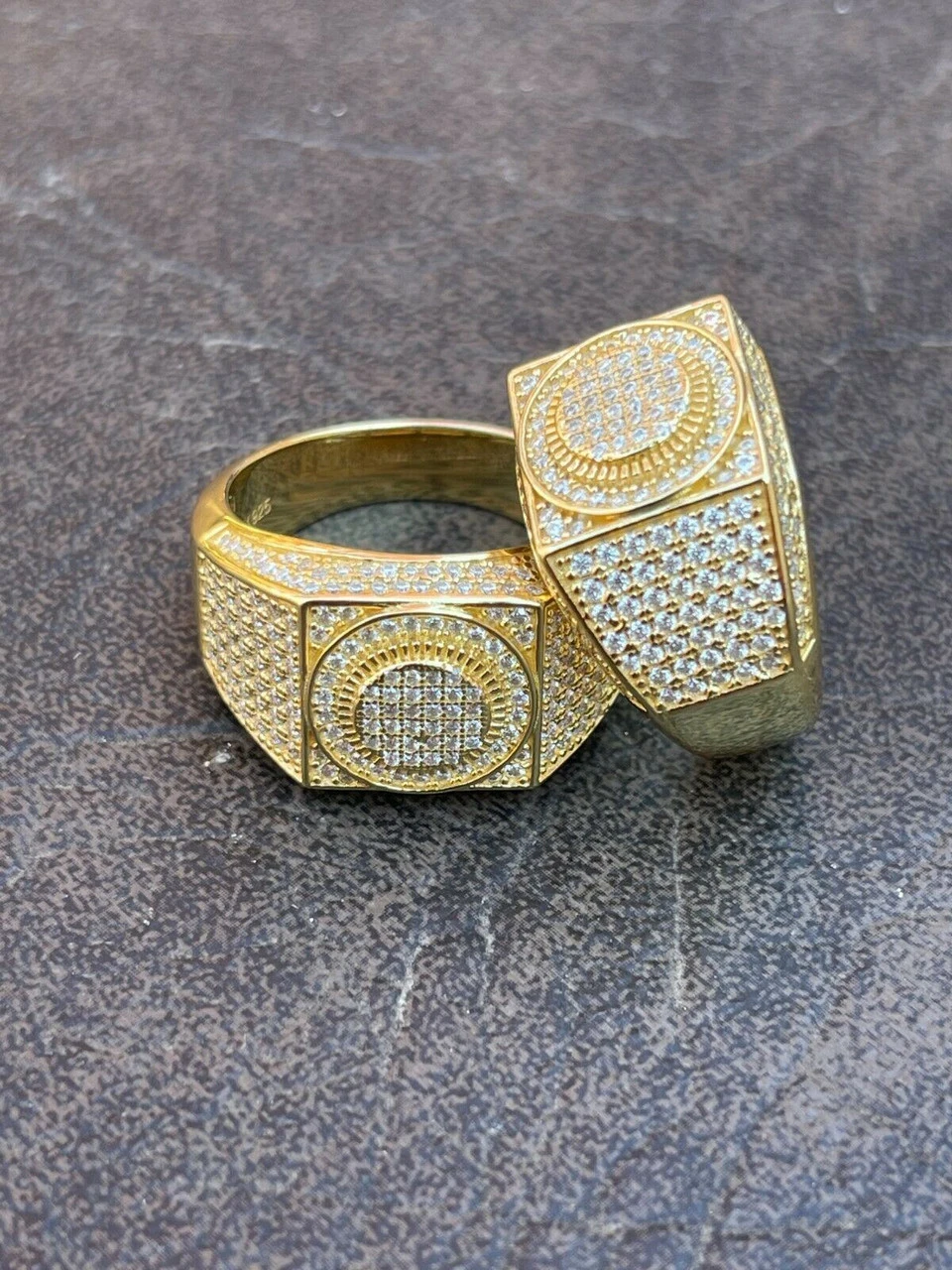 Real 14k Gold Vermeil Mens Hip Hop Iced MOISSANITE Ring - Passes Diamond Tester 14 Real 14k Gold Vermeil Mens Hip Hop Iced MOISSANITE Ring - Passes Diamond Tester - Image 12