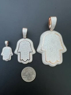Real 14k Rose Gold Over 925 Silver Hamsa Hand Out Iced Diamond Pendant Necklace 20 Real 14k Rose Gold Over 925 Silver Hamsa Hand Out Iced Diamond Pendant Necklace -Harlem Bling Shop harlembling real 14k rose gold over 925 silver hamsa hand out iced diamond pendant necklace 98509.1664360030
