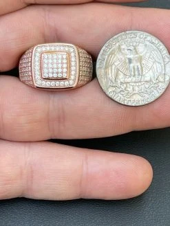 Real 14k Rose Gold Vermeil Men Hip Hop Iced Moissanite Ring Pass Diamond Tester 24 Real 14k Rose Gold Vermeil Men Hip Hop Iced Moissanite Ring Pass Diamond Tester -Harlem Bling Shop harlembling real 14k rose gold vermeil men hip hop iced moissanite ring pass diamond tester 20147.1664389537
