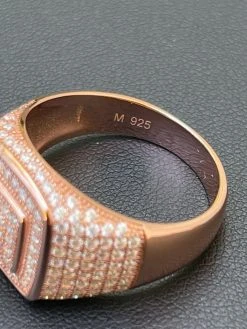 Real 14k Rose Gold Vermeil Men Hip Hop Iced Moissanite Ring Pass Diamond Tester 25 Real 14k Rose Gold Vermeil Men Hip Hop Iced Moissanite Ring Pass Diamond Tester -Harlem Bling Shop harlembling real 14k rose gold vermeil men hip hop iced moissanite ring pass diamond tester 30285.1664380603