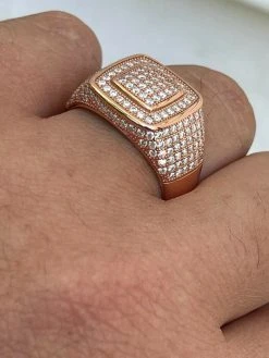 Real 14k Rose Gold Vermeil Men Hip Hop Iced Moissanite Ring Pass Diamond Tester 22 Real 14k Rose Gold Vermeil Men Hip Hop Iced Moissanite Ring Pass Diamond Tester -Harlem Bling Shop harlembling real 14k rose gold vermeil men hip hop iced moissanite ring pass diamond tester 75924.1664378089