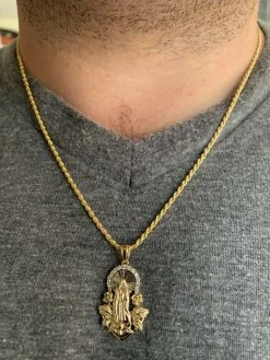 Real 14k Yellow Gold Over 925 Silver Virgin Mary Pendant Iced Hip Hop Men Ladies 9 Real 14k Yellow Gold Over 925 Silver Virgin Mary Pendant Iced Hip Hop Men Ladies -Harlem Bling Shop harlembling real 14k yellow gold over 925 silver virgin mary pendant iced hip hop men ladies 85257.1664393922