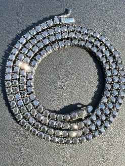REAL 3mm Black MOISSANITE Tennis Chain Necklace - Passes Diamond Tester 14-24" 17 REAL 3mm Black MOISSANITE Tennis Chain Necklace - Passes Diamond Tester 14-24" -Harlem Bling Shop harlembling real 3mm black moissanite tennis chain necklace passes diamond tester 14 24 67331.1664359184
