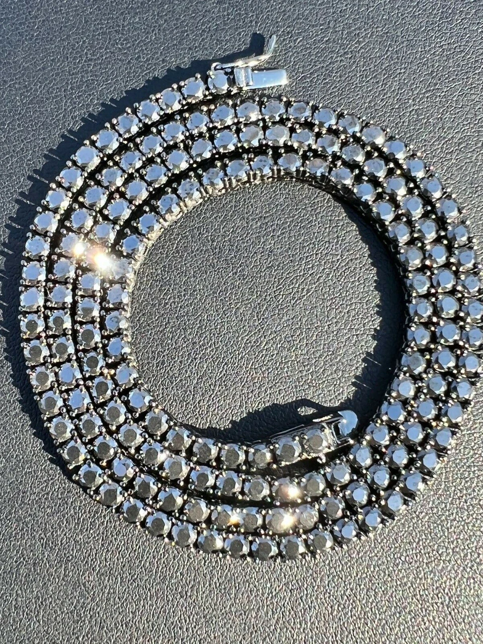 REAL 3mm Black MOISSANITE Tennis Chain Necklace - Passes Diamond Tester 14-24" 6 REAL 3mm Black MOISSANITE Tennis Chain Necklace - Passes Diamond Tester 14-24" - Image 4