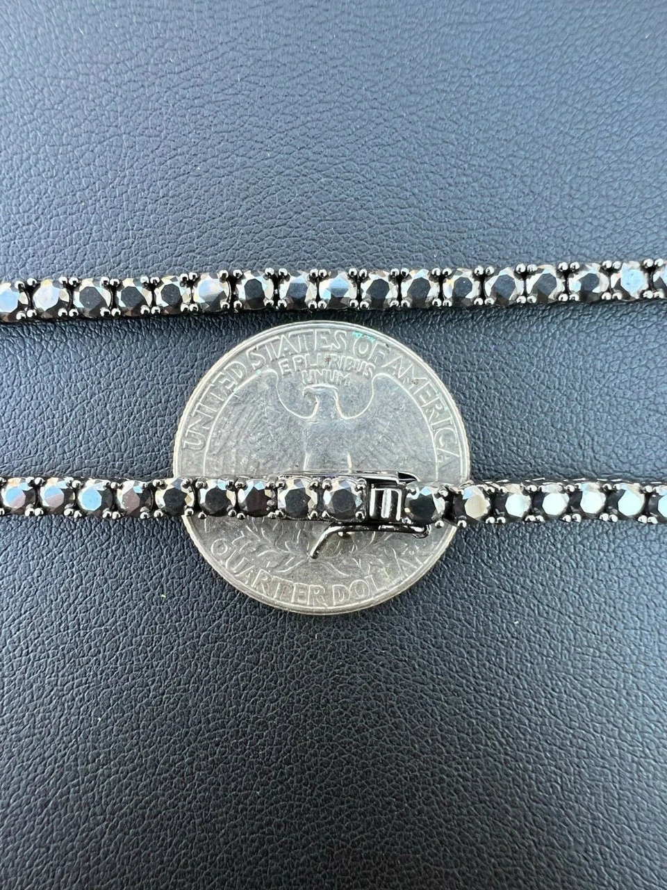 REAL 3mm Black MOISSANITE Tennis Chain Necklace - Passes Diamond Tester 14-24" 5 REAL 3mm Black MOISSANITE Tennis Chain Necklace - Passes Diamond Tester 14-24" - Image 3