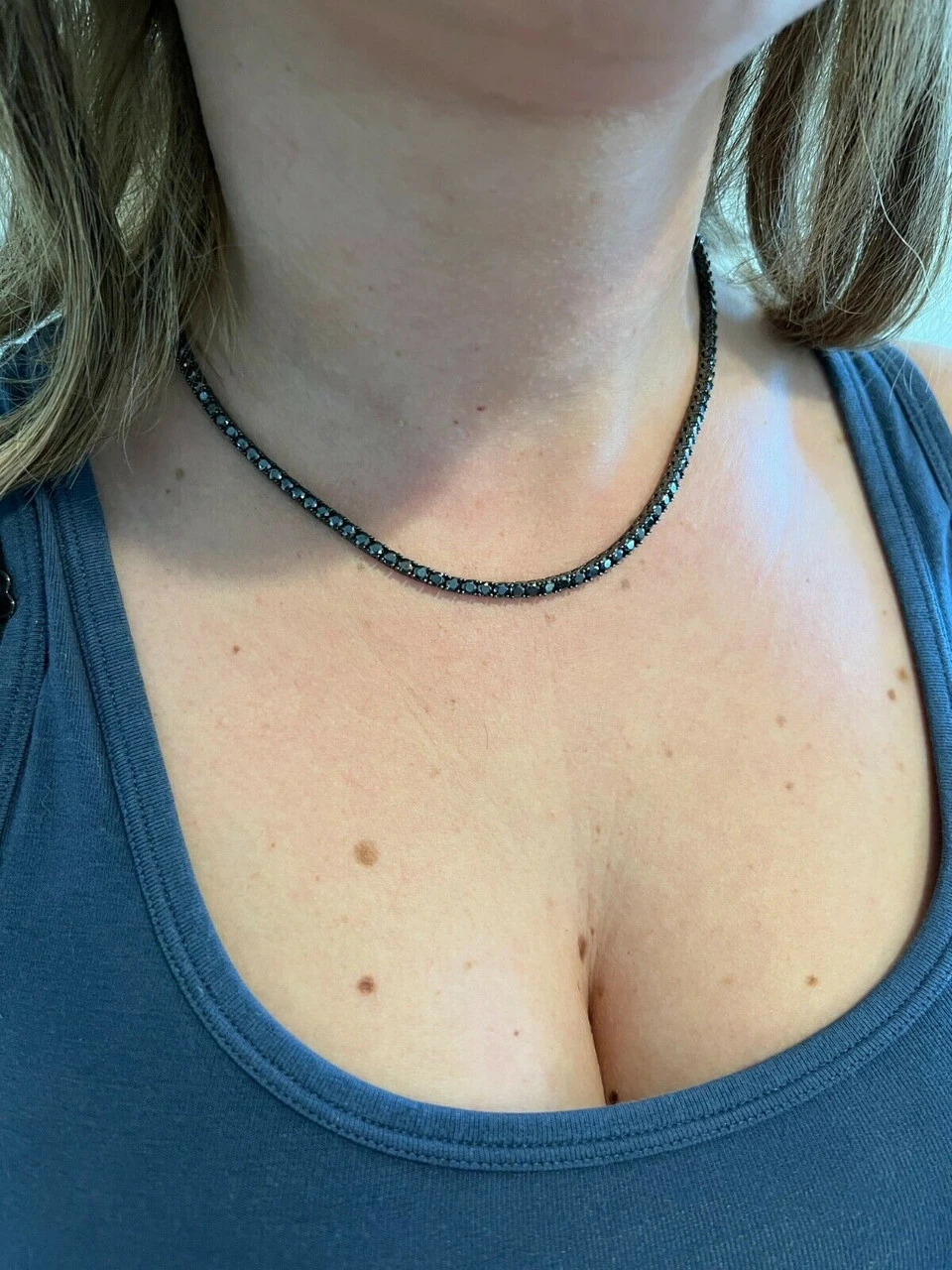 REAL 3mm Black MOISSANITE Tennis Chain Necklace - Passes Diamond Tester 14-24" 8 REAL 3mm Black MOISSANITE Tennis Chain Necklace - Passes Diamond Tester 14-24" - Image 6