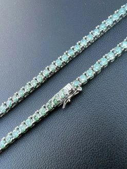 REAL 3mm Blue Green MOISSANITE Tennis Chain Necklace - Pass Diamond Test 14-24" 15 REAL 3mm Blue Green MOISSANITE Tennis Chain Necklace - Pass Diamond Test 14-24" -Harlem Bling Shop harlembling real 3mm blue green moissanite tennis chain necklace pass diamond test 14 24 49806.1664361541