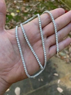 REAL 3mm MOISSANITE Tennis Chain Necklace - VVS D Color - Passes Diamond Tester 22 REAL 3mm MOISSANITE Tennis Chain Necklace - VVS D Color - Passes Diamond Tester -Harlem Bling Shop harlembling real 3mm moissanite tennis chain necklace vvs d color passes diamond tester 19153.1664362906
