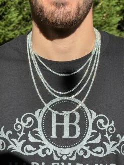 REAL 3mm MOISSANITE Tennis Chain Necklace - VVS D Color - Passes Diamond Tester 24 REAL 3mm MOISSANITE Tennis Chain Necklace - VVS D Color - Passes Diamond Tester -Harlem Bling Shop harlembling real 3mm moissanite tennis chain necklace vvs d color passes diamond tester 51417.1664360382