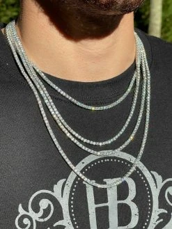 REAL 3mm MOISSANITE Tennis Chain Necklace - VVS D Color - Passes Diamond Tester 25 REAL 3mm MOISSANITE Tennis Chain Necklace - VVS D Color - Passes Diamond Tester -Harlem Bling Shop harlembling real 3mm moissanite tennis chain necklace vvs d color passes diamond tester 88750.1664355795